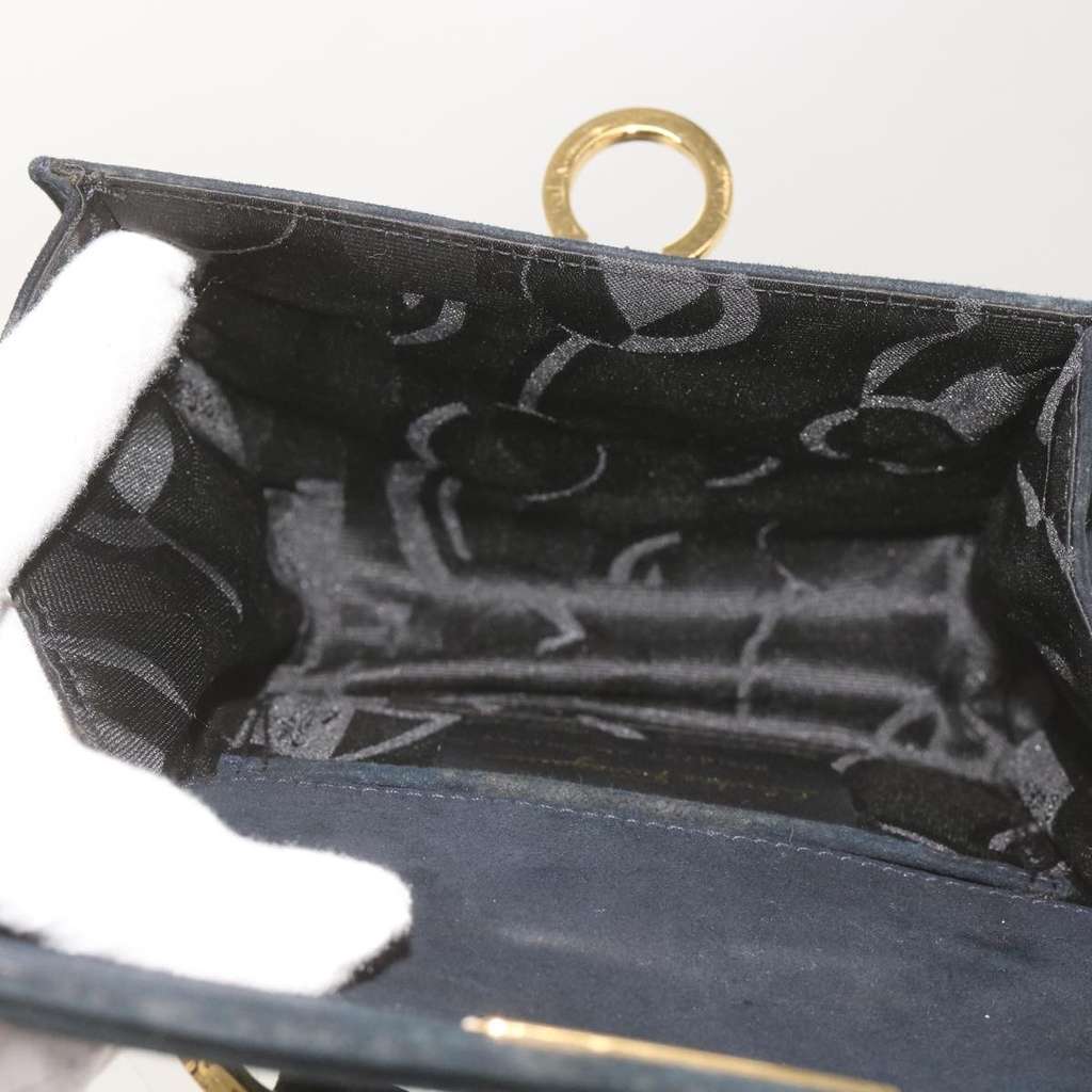 Salvatore Ferragamo Gancini Shoulder Bag Black Suede Good condition - Box View