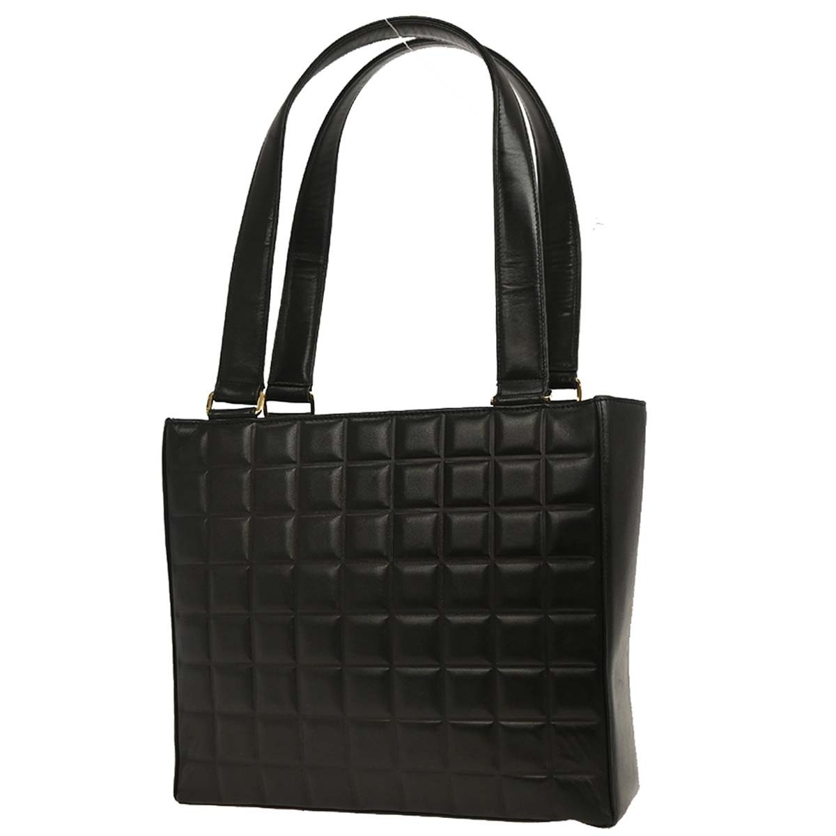 Chanel Chocolate Bar CC Tote Black Leather Good condition - Back View