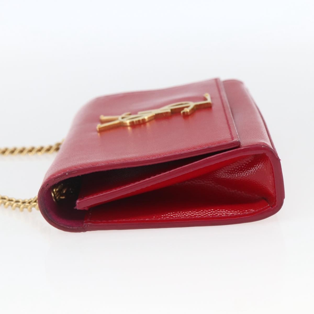 Saint Laurent Classic Monogram Crossbody Bag Red Leather Good condition - Inside View