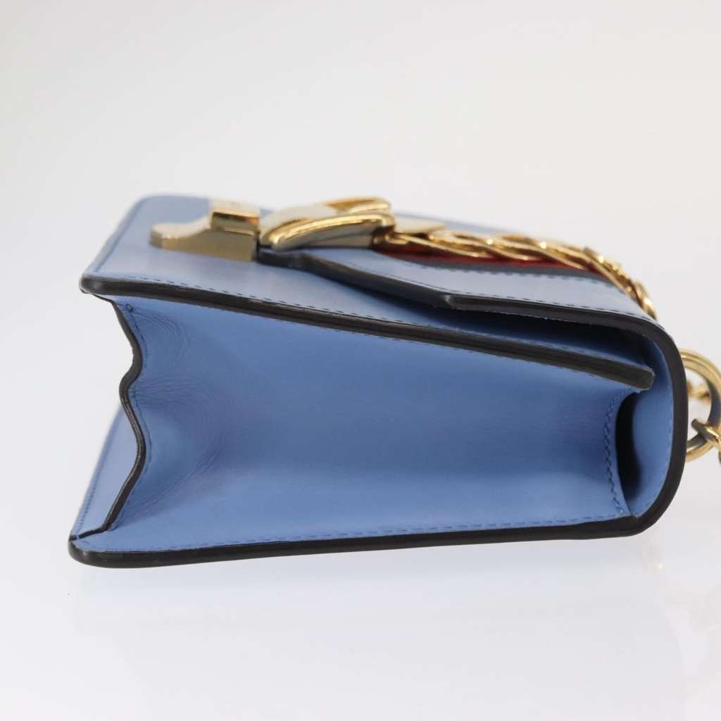 Gucci Sylvie Chain Shoulder Bag Blue Leather Good condition - Inside View