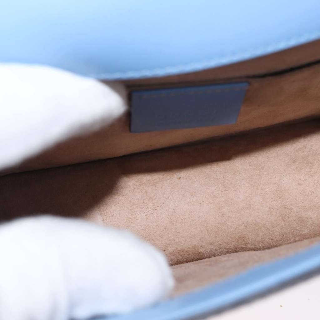 Gucci Sylvie Chain Shoulder Bag Blue Leather Good condition - Box View