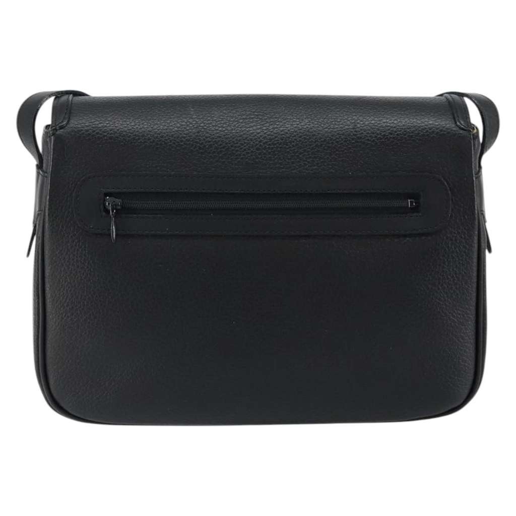 Burberry Flap Shoulder Bag Black Leather Good condition - Back View