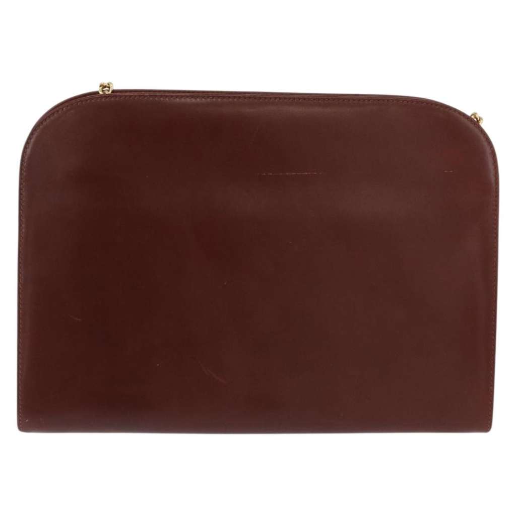 Salvatore Ferragamo Vintage Gancini Chain Shoulder Bag Brown Leather Fair condition - Back View