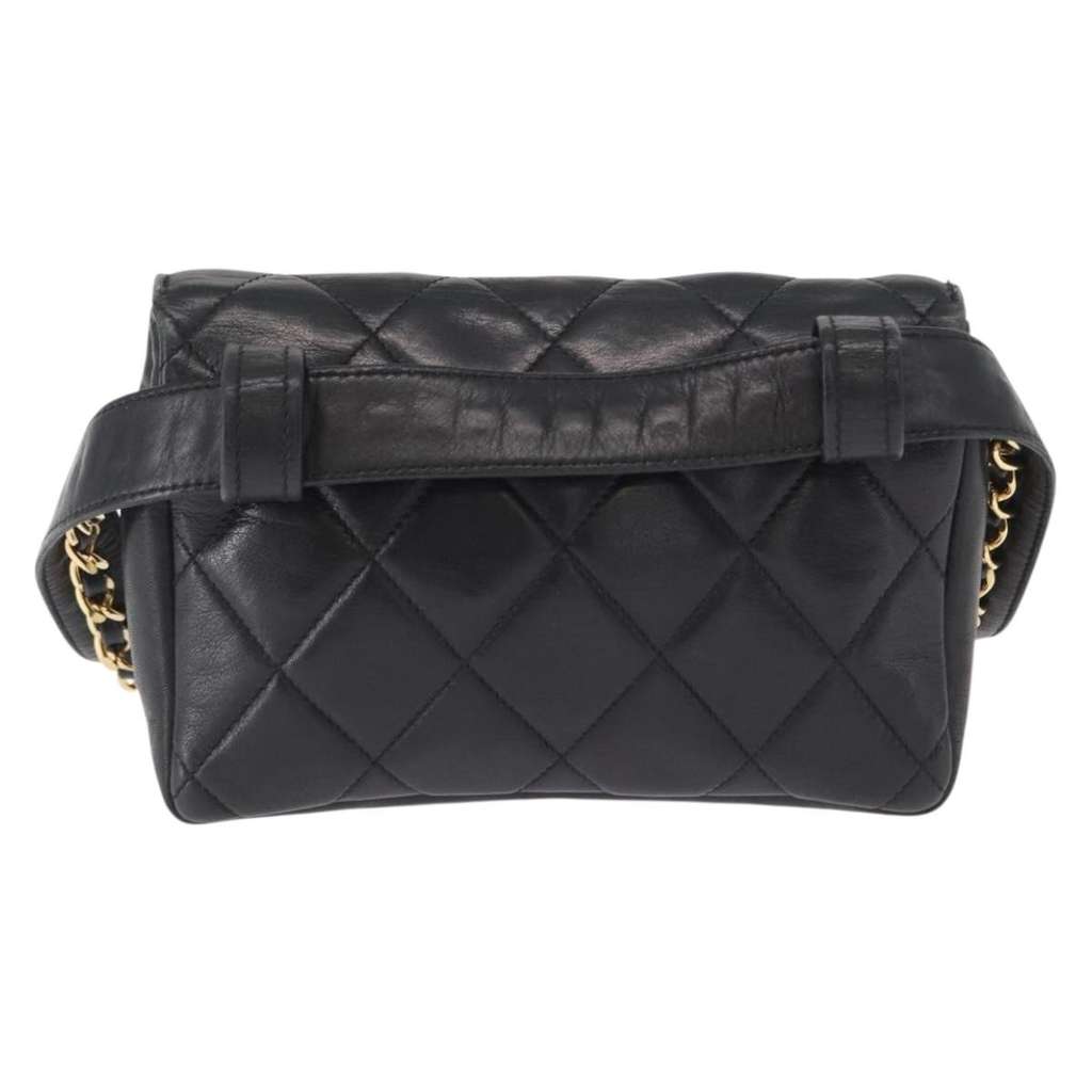 Chanel Chain Envelope Belt Bag Black Leather Fair condition - Back View