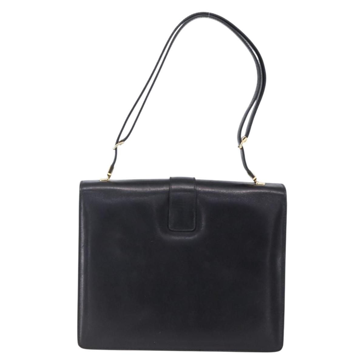 Burberry Vintage Shoulder Bag Black Leather Good condition - Back View