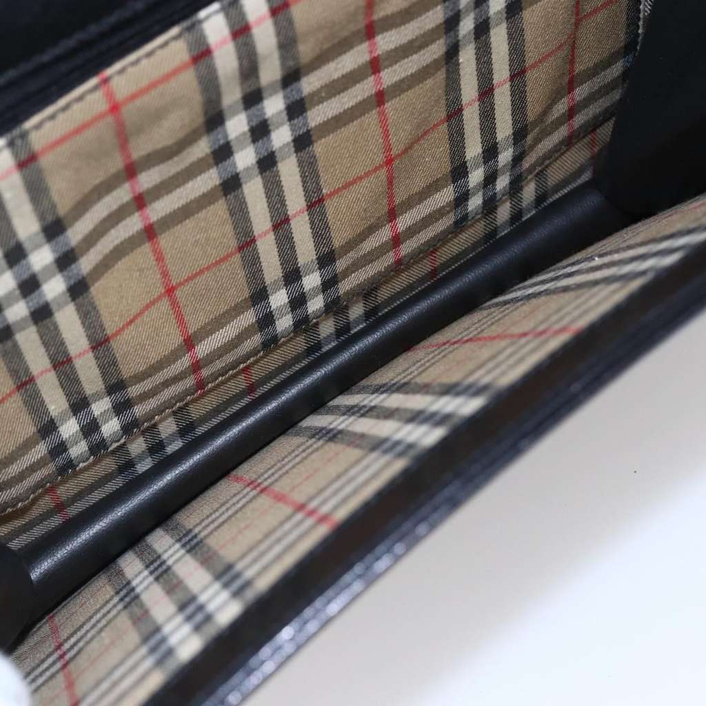 Burberry Vintage Shoulder Bag Black Leather Good condition - Box View