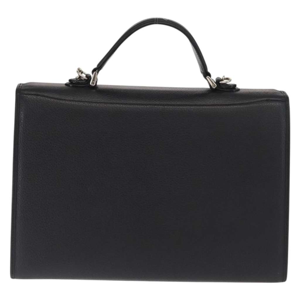 Burberry Vintage Briefcase Black Leather Good condition - Back View