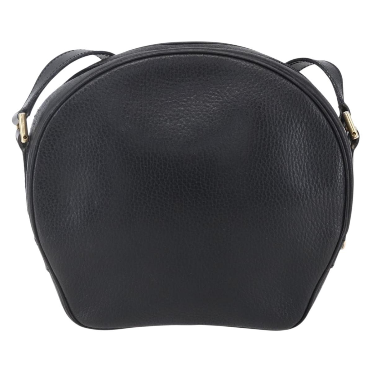 Celine Vintage Triomphe Shoulder Bag Black Leather Good condition - Back View