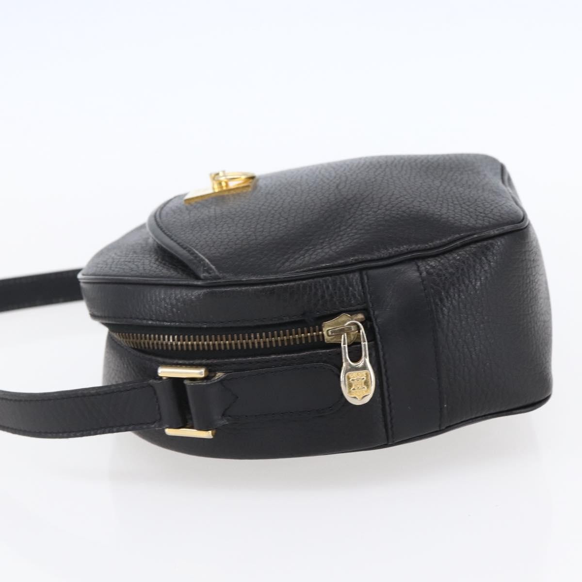 Celine Vintage Triomphe Shoulder Bag Black Leather Good condition - Inside View