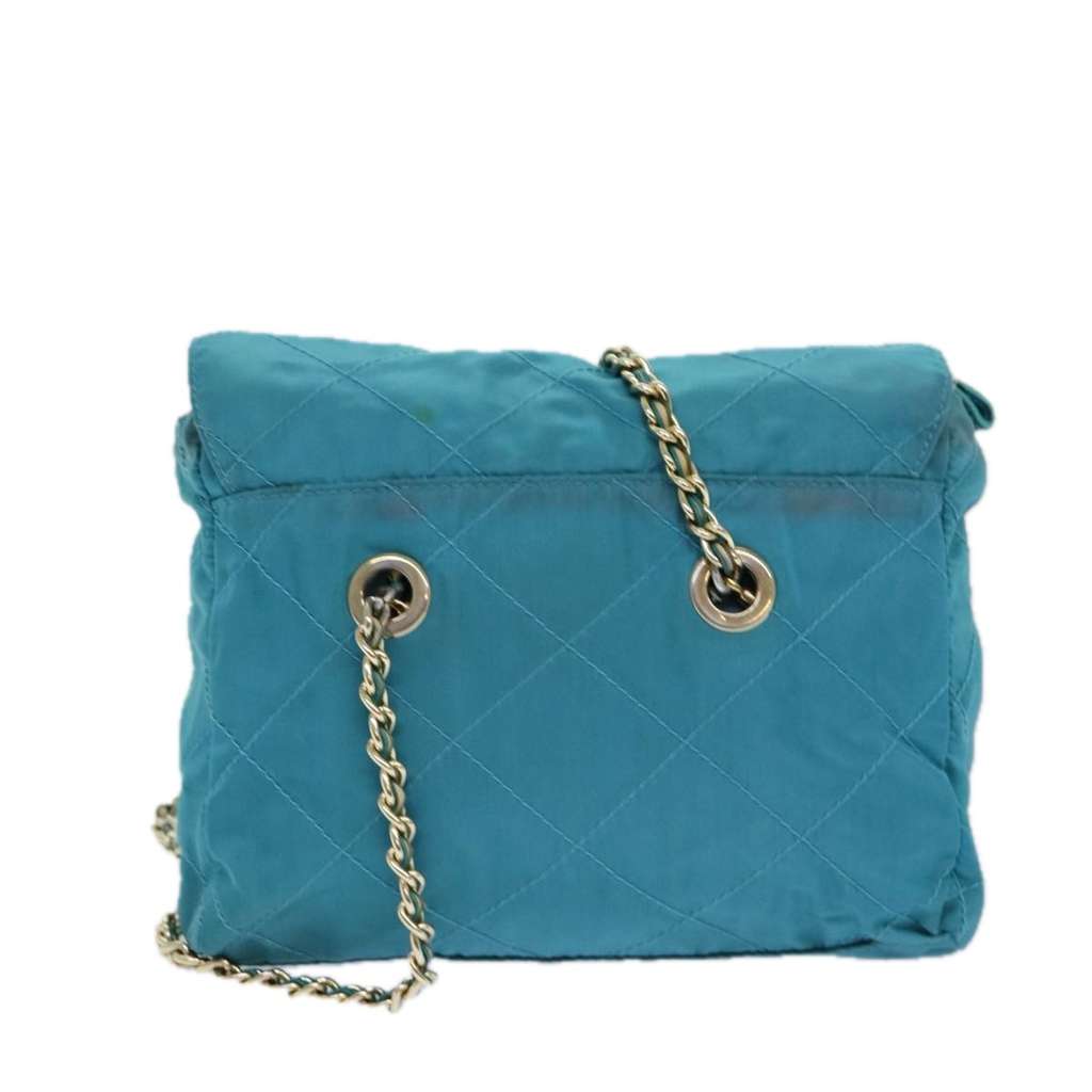 Prada Chain Shoulder Bag Blue Good condition - Back View