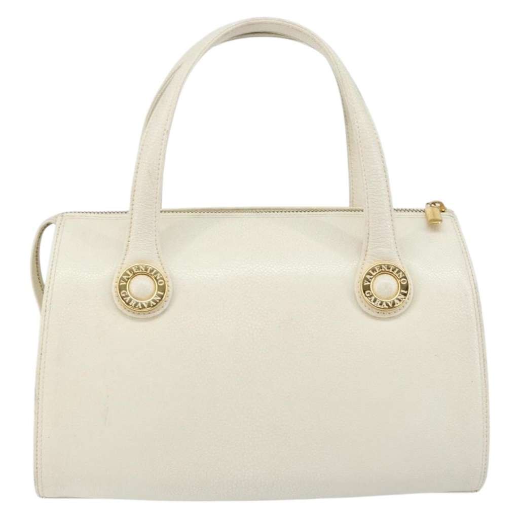 Valentino Garavani Vintage Handbag White Leather Good condition - Back View
