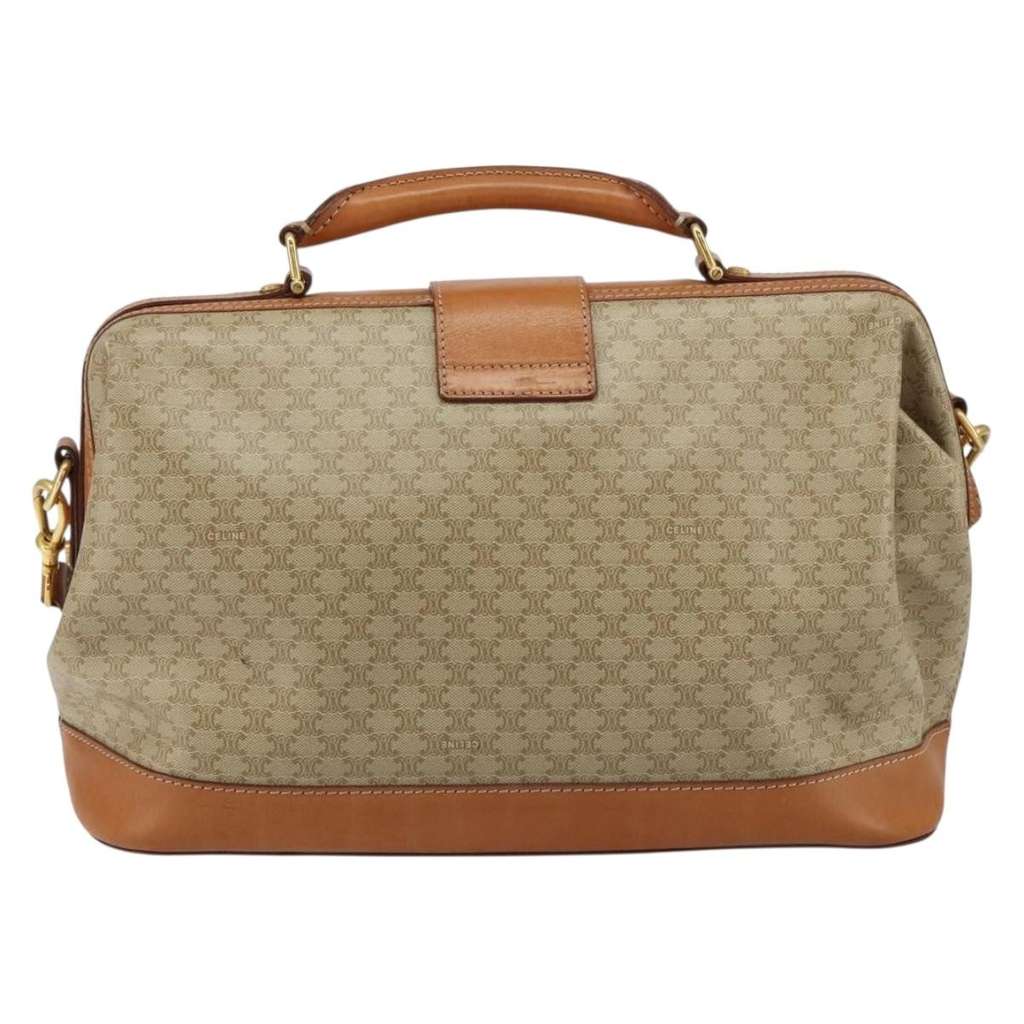 Celine Vintage Macadam Handbag Beige Canvas Good condition - Back View