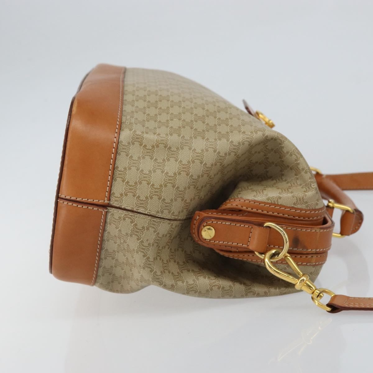 Celine Vintage Macadam Handbag Beige Canvas Good condition - Inside View