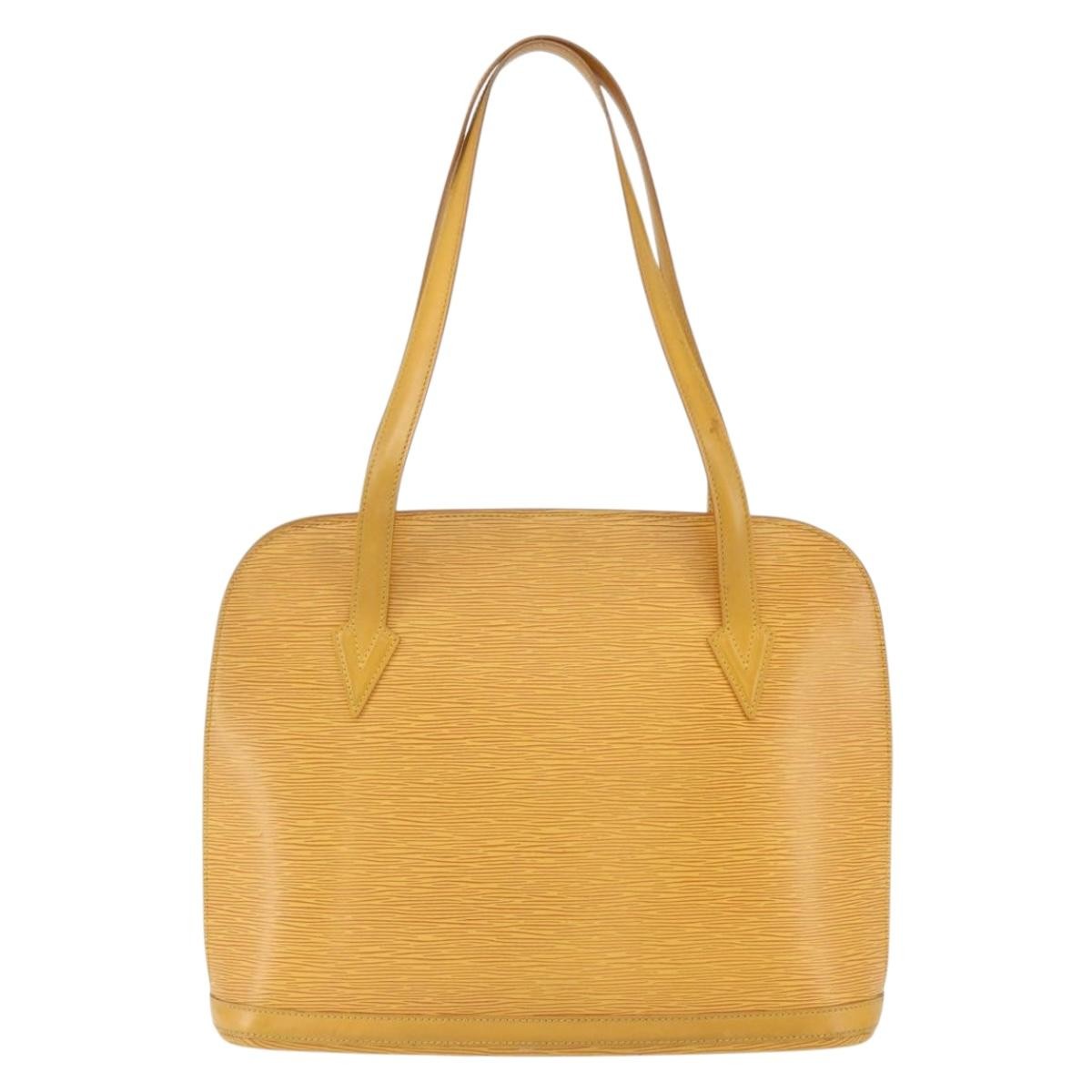 Louis Vuitton Lussac Handbag Yellow Leather Good condition - Back View