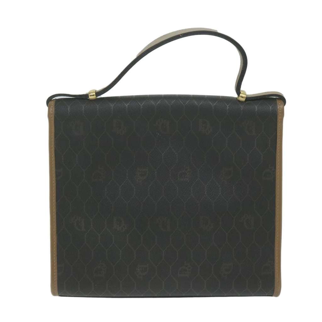 Christian Dior Vintage Honeycomb Handbag Black Canvas Good condition - Back View