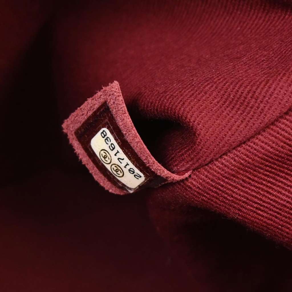 Chanel Vintage Chain Flap Bag Red Leather Good condition - Box View