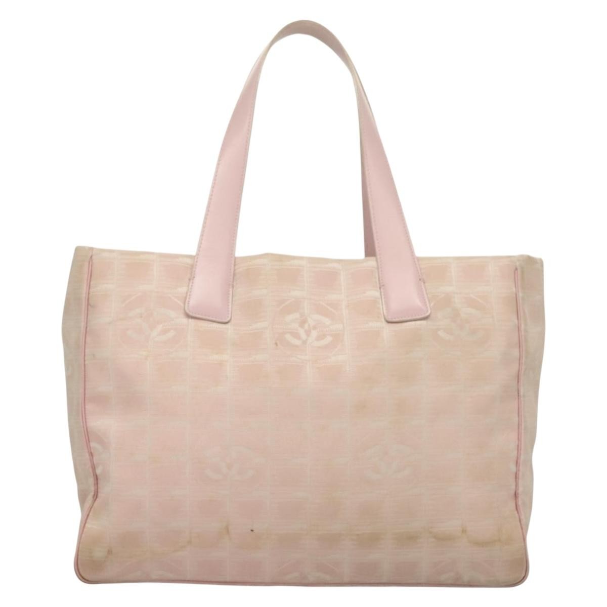 Chanel Travel Line Tote Pink Fair condition - Back View