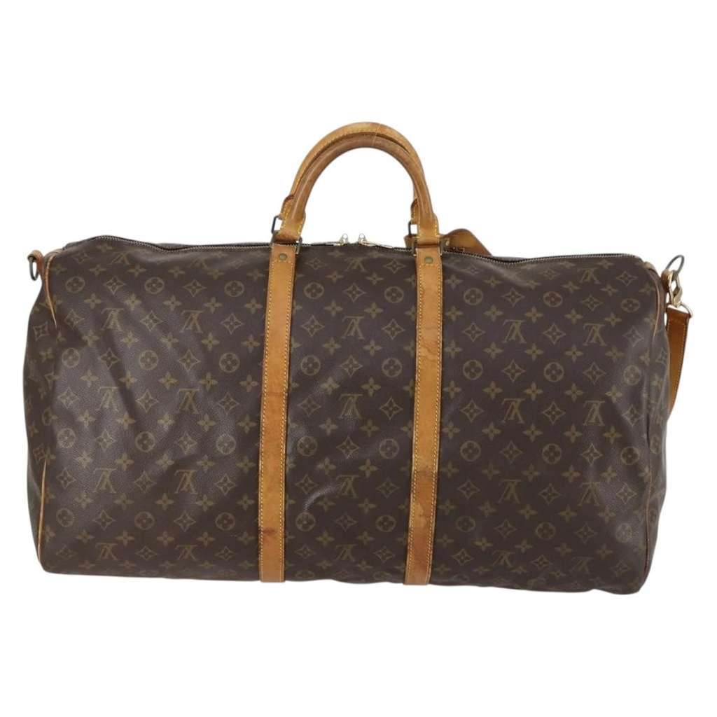 Louis Vuitton Keepall Bandouliere Bag Brown Canvas Good condition - Back View
