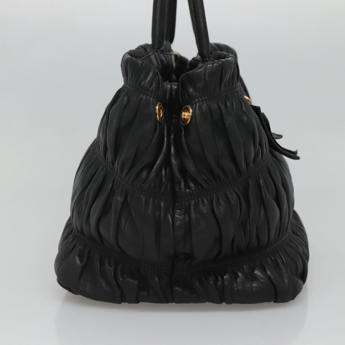 Prada Gaufre Ribbon handbag Black Leather Good condition - Inside View