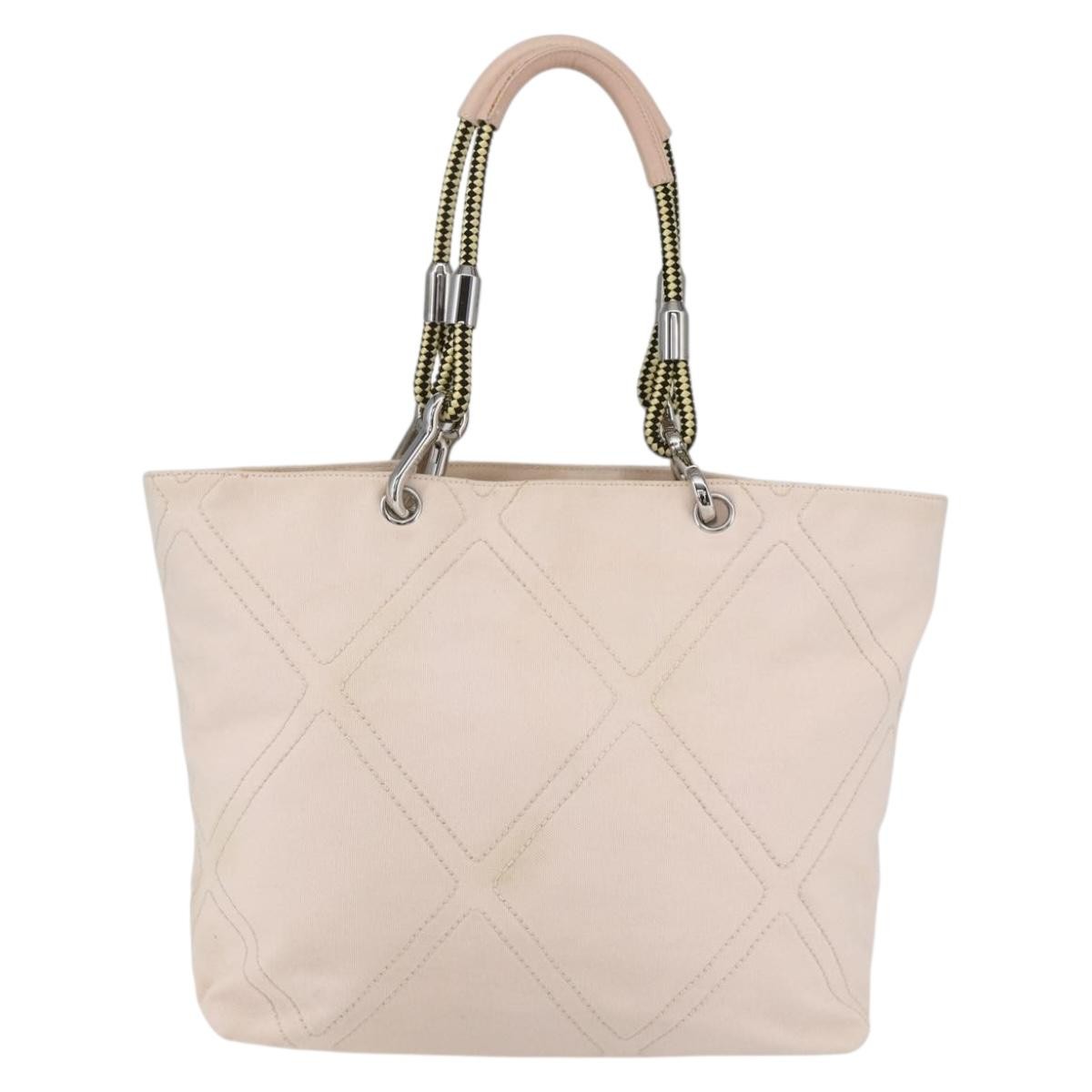 Chanel Vintage Cruise Line No.5 Tote Pink Canvas Good condition - Back View