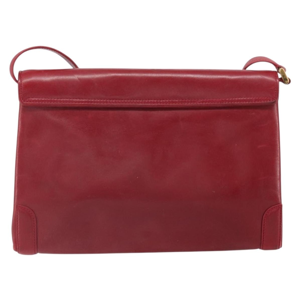 Gucci Vintage Shoulder Bag Red Leather Fair condition - Back View