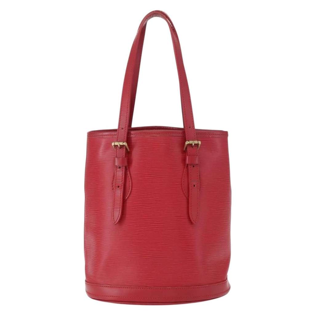 Louis Vuitton Bucket Bag Red Leather Good condition - Back View