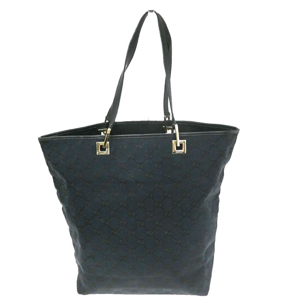 Gucci Vintage Bucket Shopping Tote Black Canvas Good condition - Back View