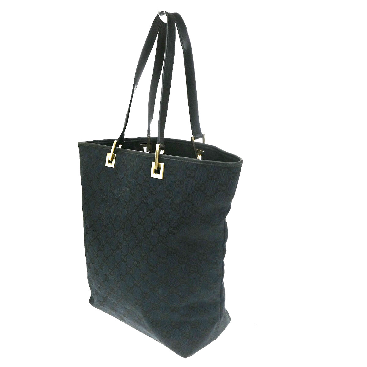 Gucci Vintage Bucket Shopping Tote Black Canvas Good condition - Model View