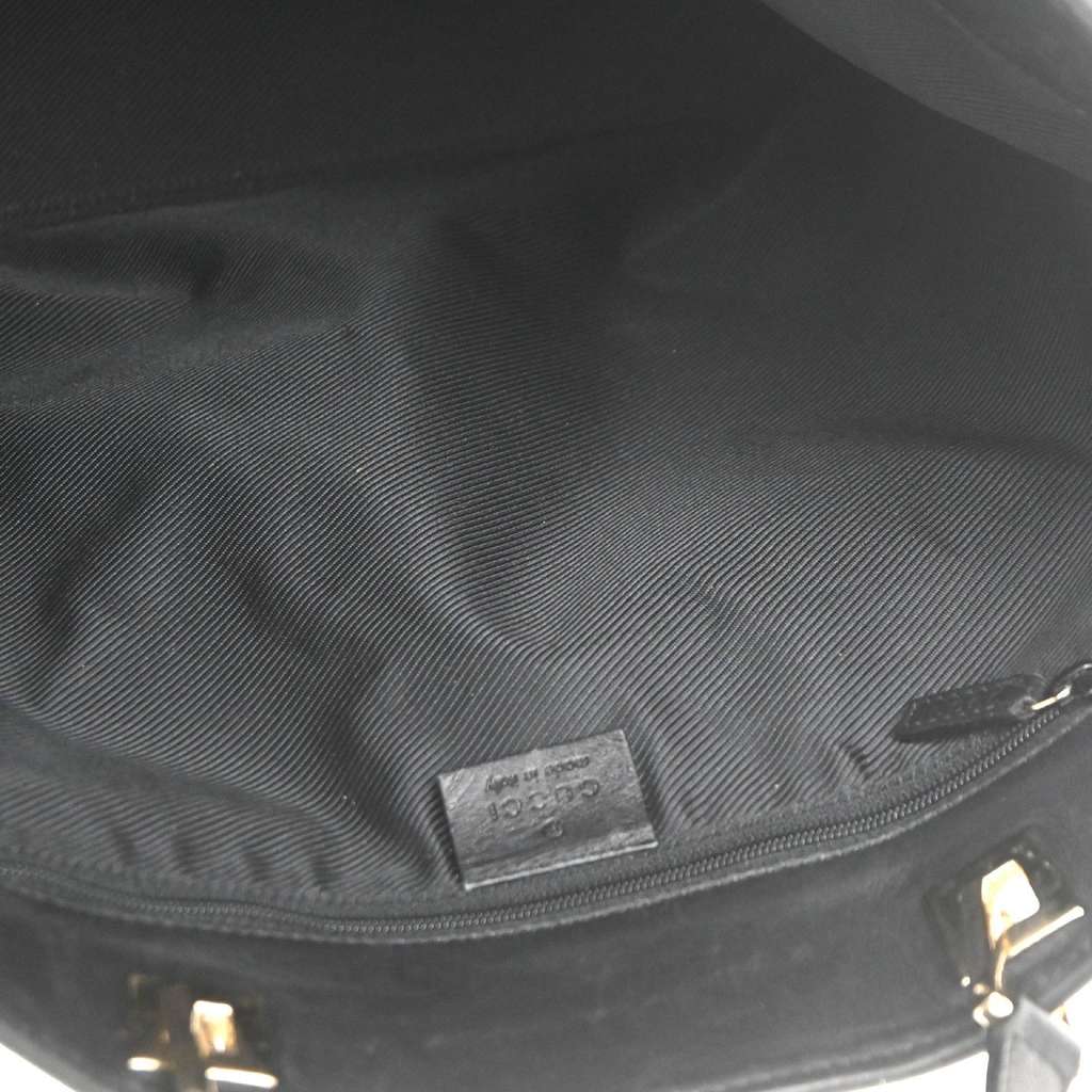 Gucci Vintage Bucket Shopping Tote Black Canvas Good condition - Box View