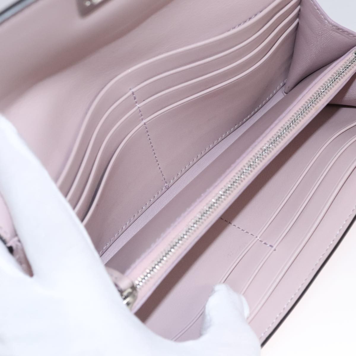 Fendi Peekaboo Wallet Pink Leather Good condition - Box View