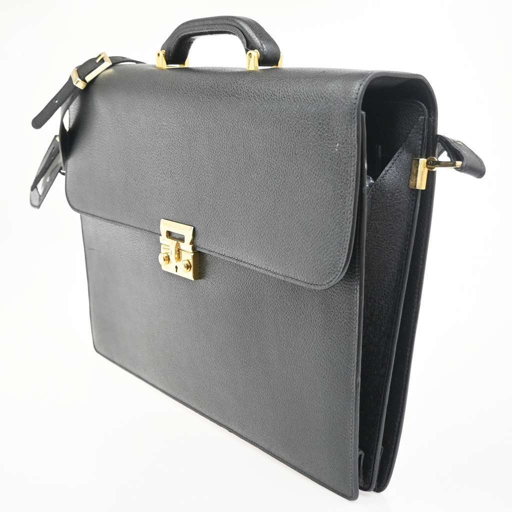 Salvatore Ferragamo Revival Briefcase Black Leather Fair condition - Inside View