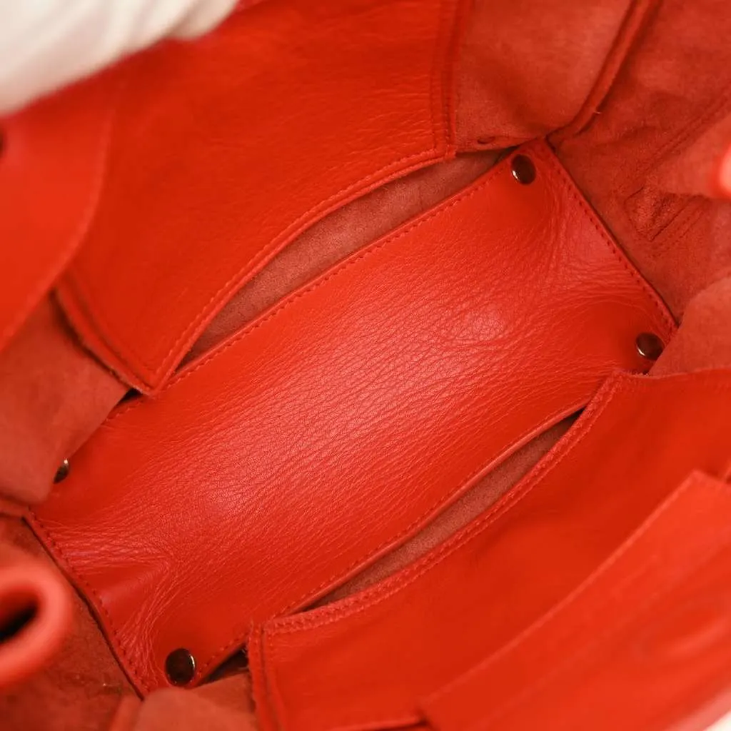 Balenciaga Papier A6 Zip Around Classic Studs Bag Red Leather Good - Inside View