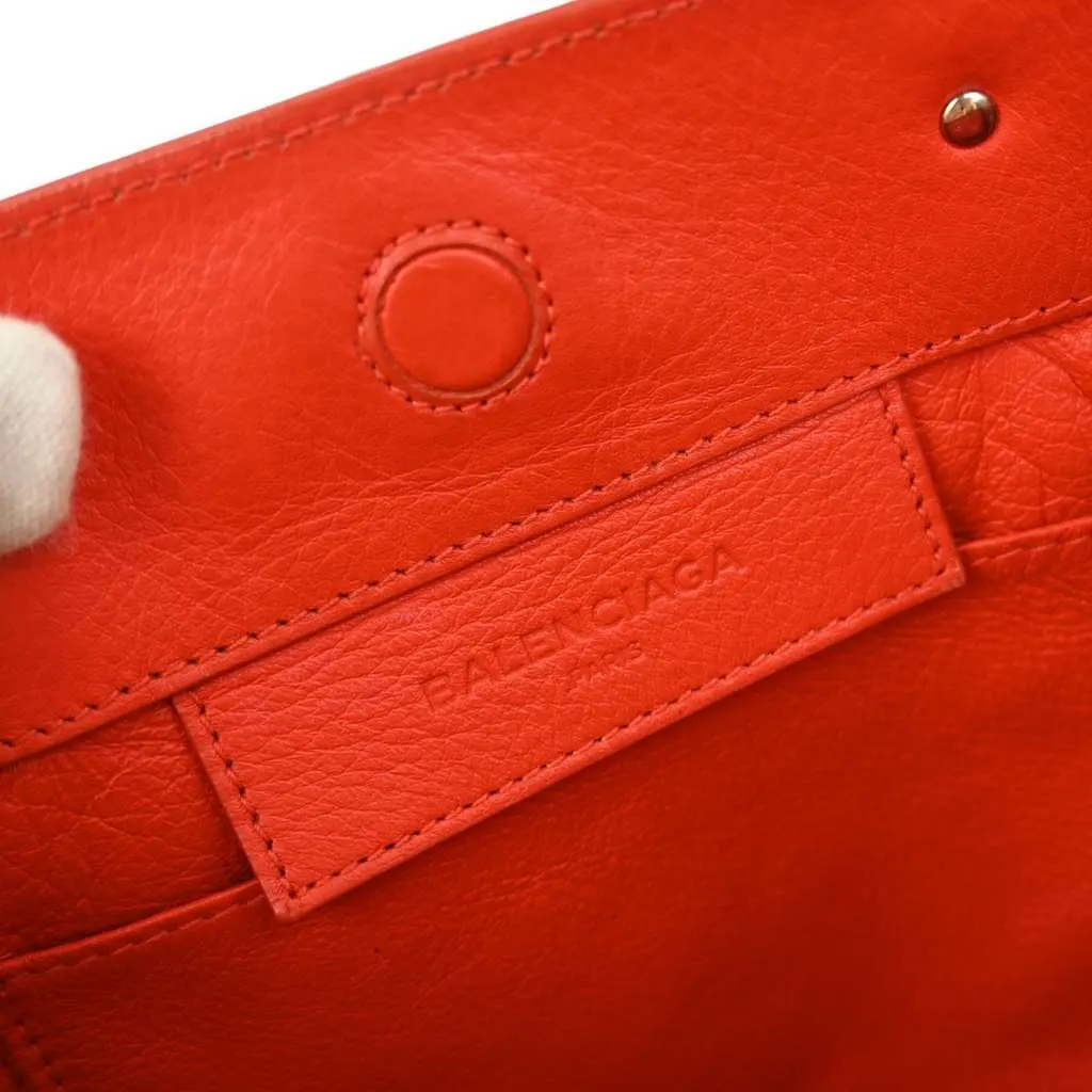 Balenciaga Papier A6 Zip Around Classic Studs Bag Red Leather Good - Model View