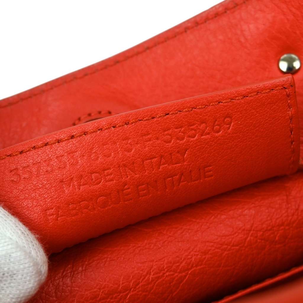 Balenciaga Papier A6 Zip Around Classic Studs Bag Red Leather Good condition - Box View