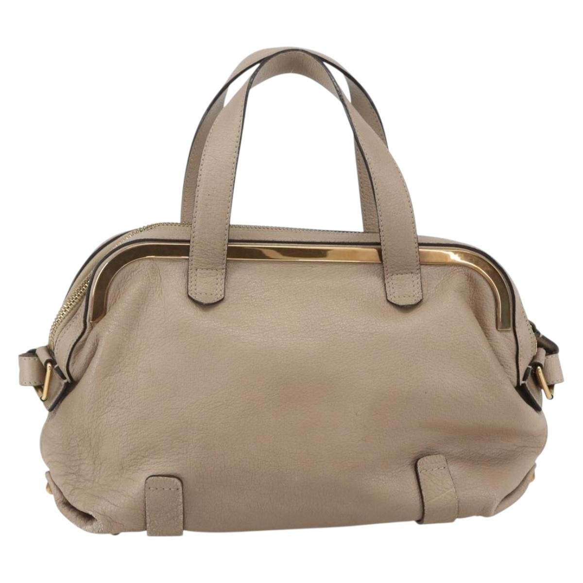 Chloe Abby Convertible Frame Satchel Beige Leather Good condition - Back View