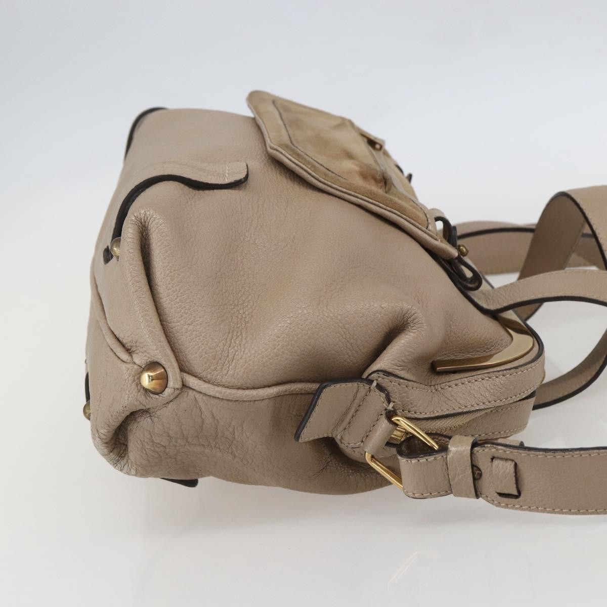 Chloe Abby Convertible Frame Satchel Beige Leather Good condition - Model View