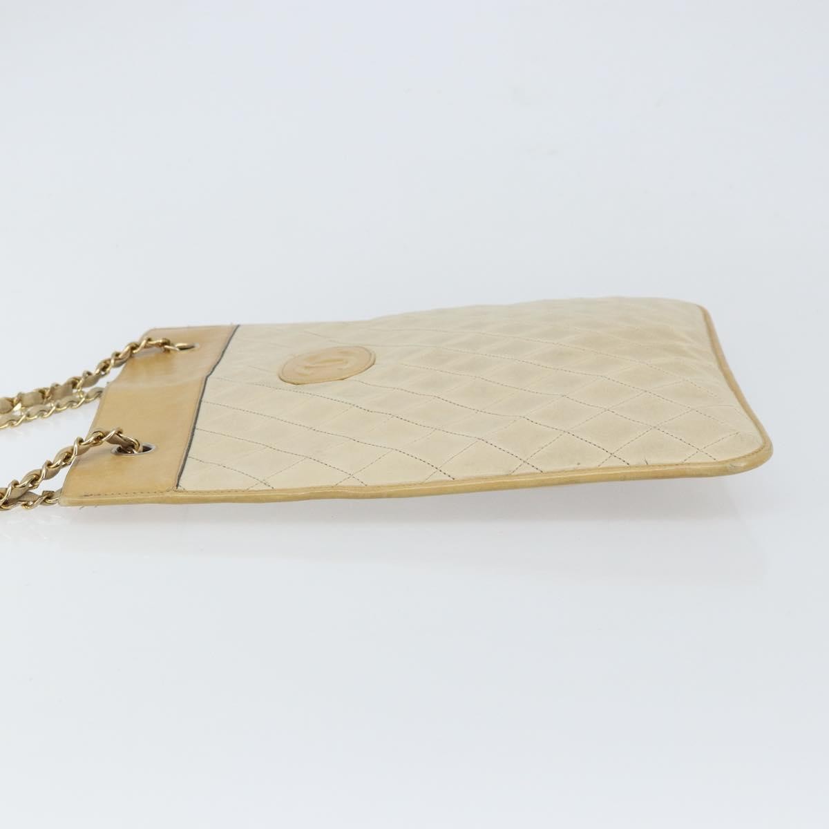 Chanel CC handbag Beige Leather Fair condition - Model View