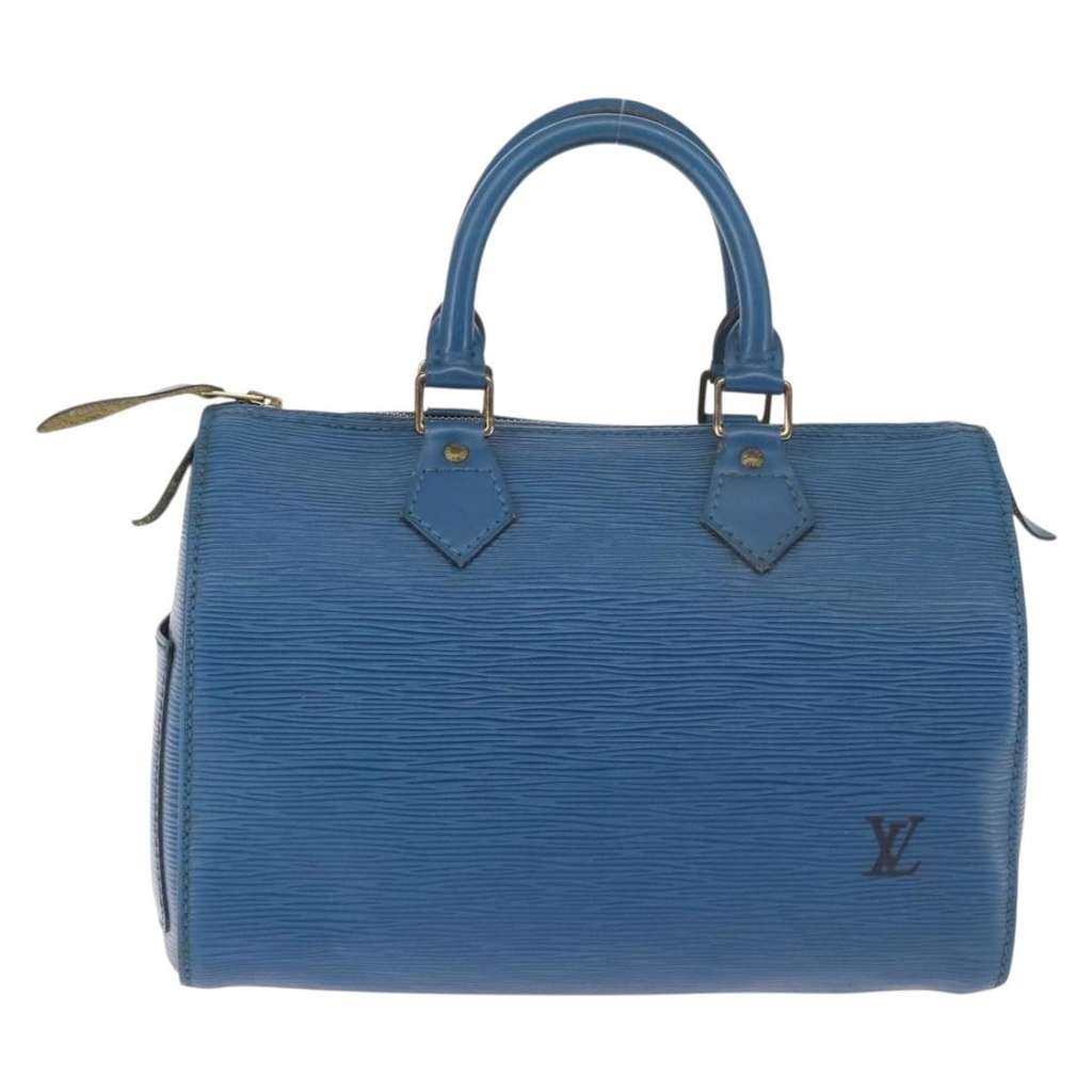 Louis Vuitton Speedy Handbag Blue Leather Good condition - Back View