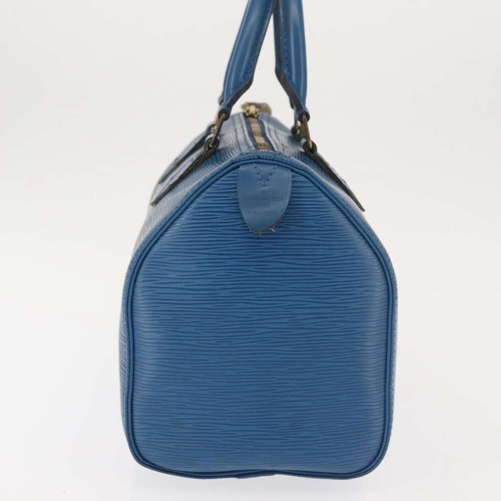 Louis Vuitton Speedy Handbag Blue Leather Good condition - Inside View