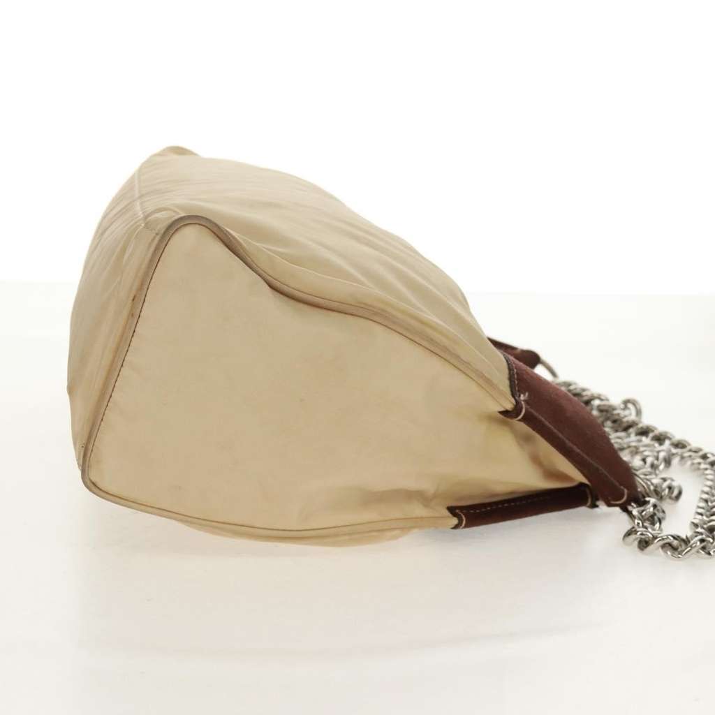 Prada Chain Tote Beige Fair condition - Model View