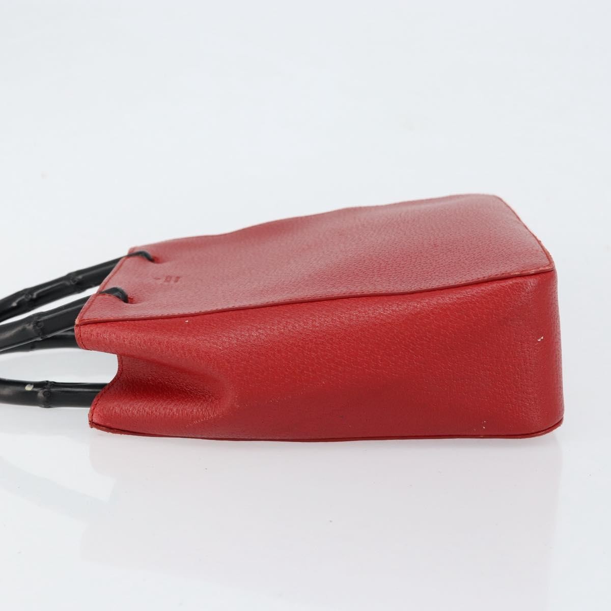 Gucci Vintage Bamboo Handle Bag Red Leather Good condition - Model View