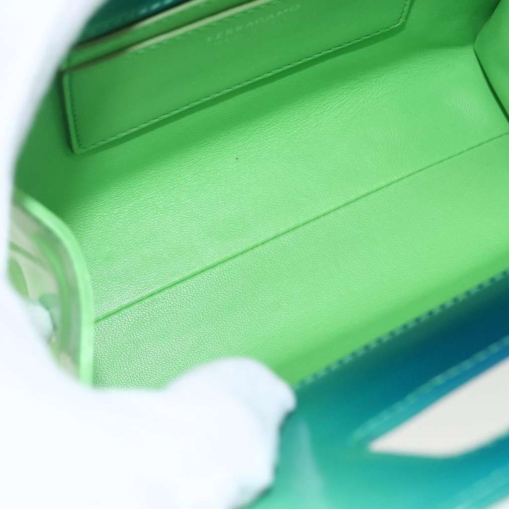 Salvatore Ferragamo Wanda Top Handle Shoulder Bag Green Good condition - Box View