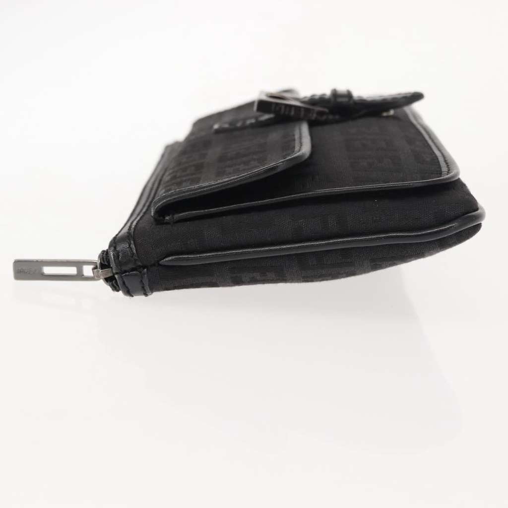 Fendi FF Logo Pouch Black Canvas Good condition - Model View