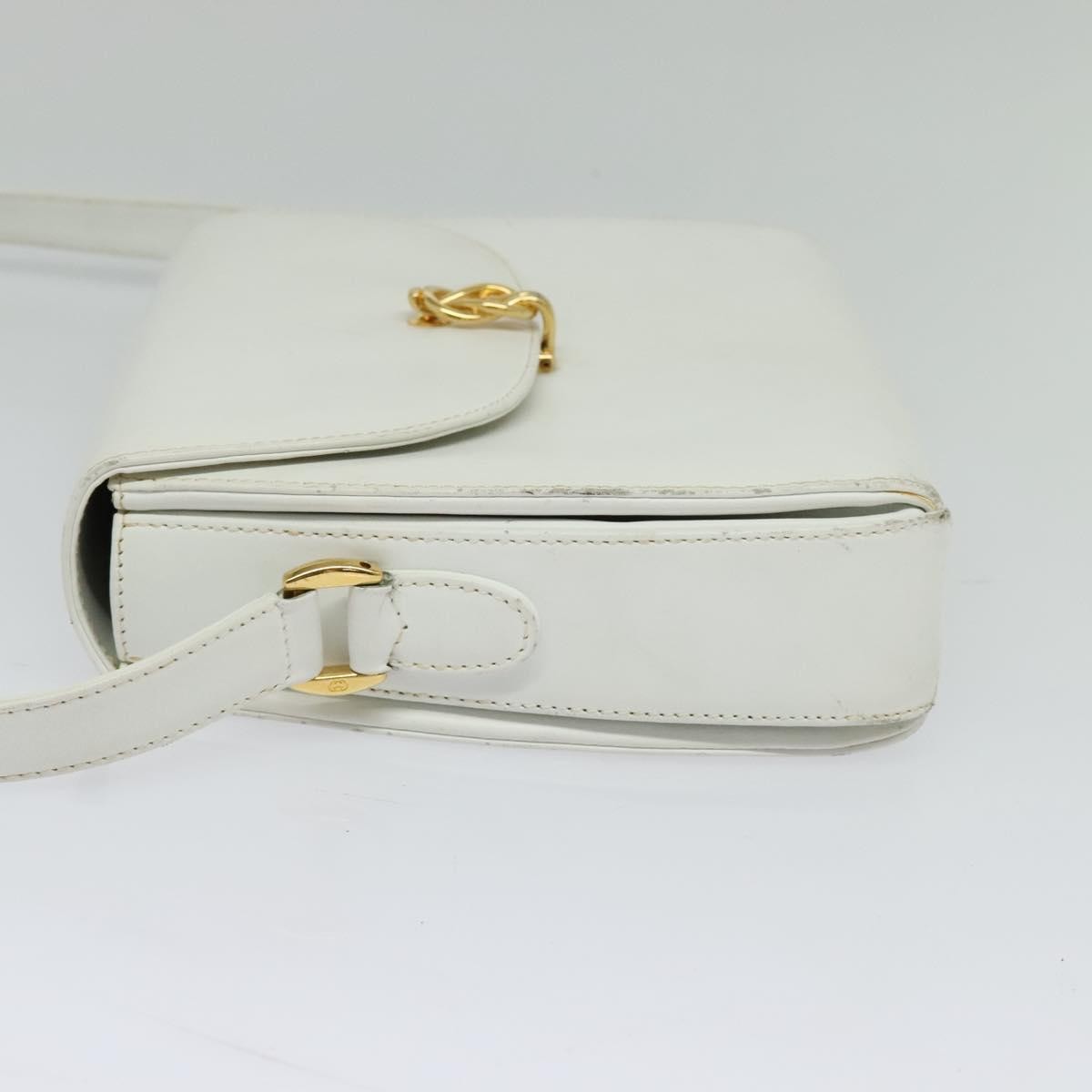 Gucci Vintage Flap Crossbody Bag White Leather Good condition - Inside View