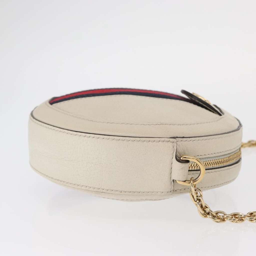 Gucci Ophidia Round Shoulder Bag White Leather Good condition - Inside View