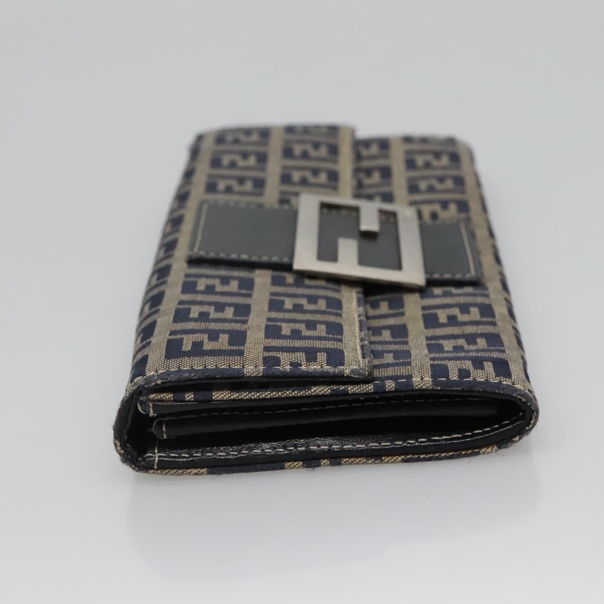 Fendi FF Continental Wallet Navy Canvas Good condition - Inside View