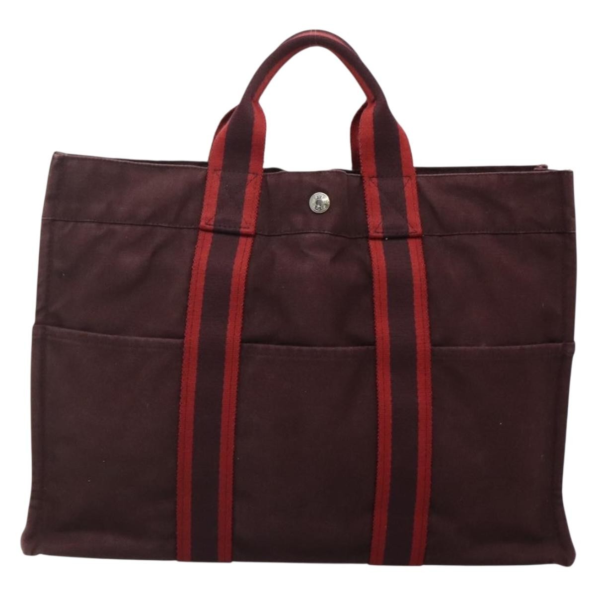 Hermès Fourre Tout Tote Red Canvas Good condition - Back View