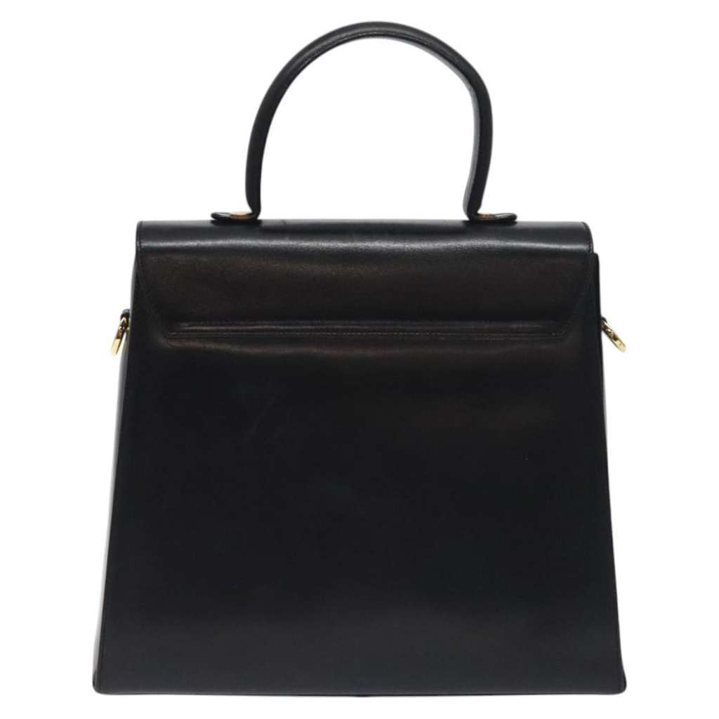Salvatore Ferragamo Convertible Top Handle Bag Black Leather Good condition - Back View