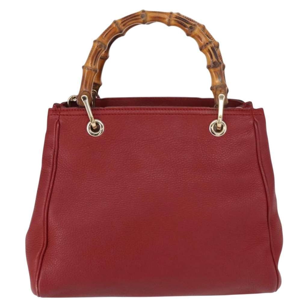 Gucci Bamboo Shopper Tote Red Leather Good condition - Back View