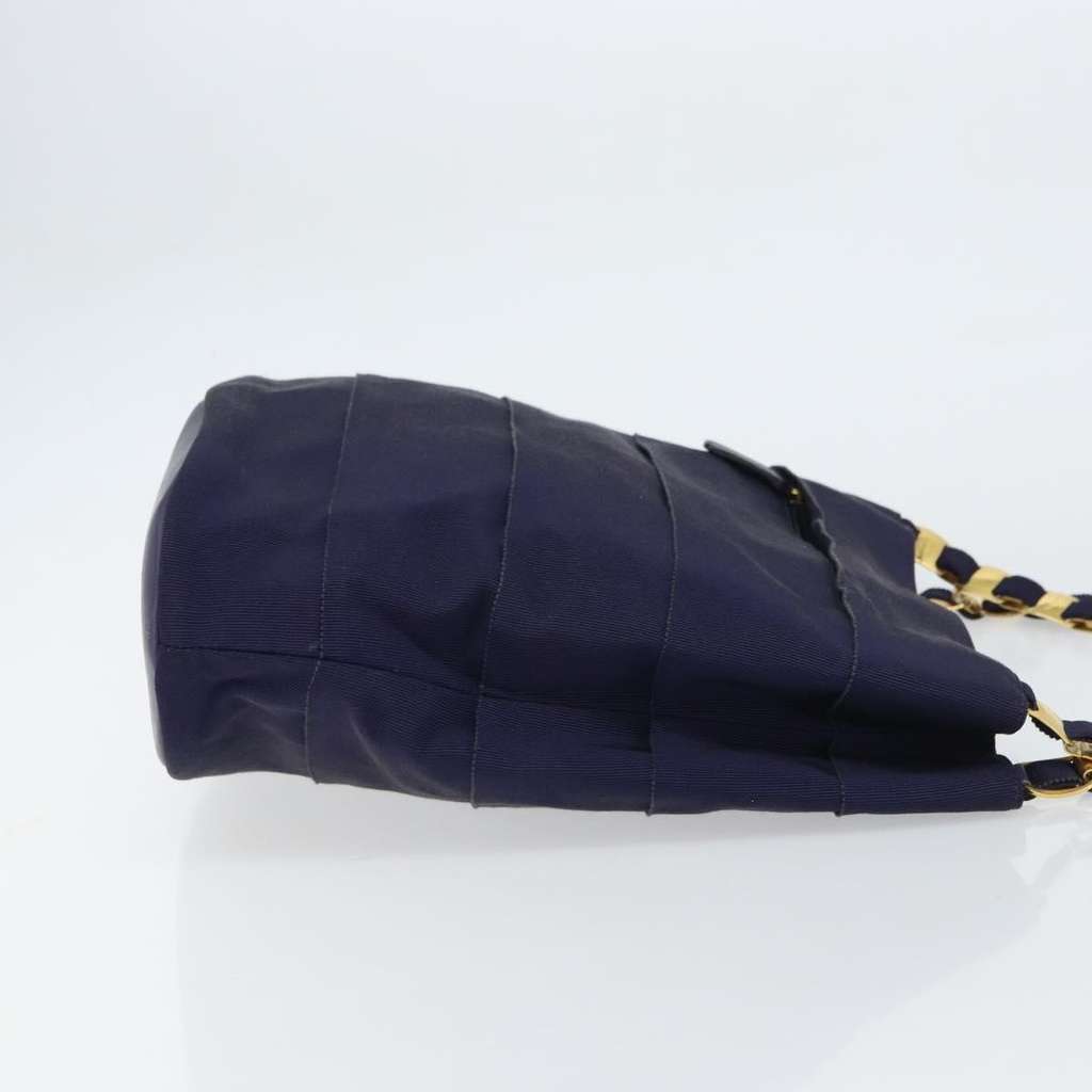 Salvatore Ferragamo Vala Chain Shoulder bag Navy Canvas Good condition - Inside View